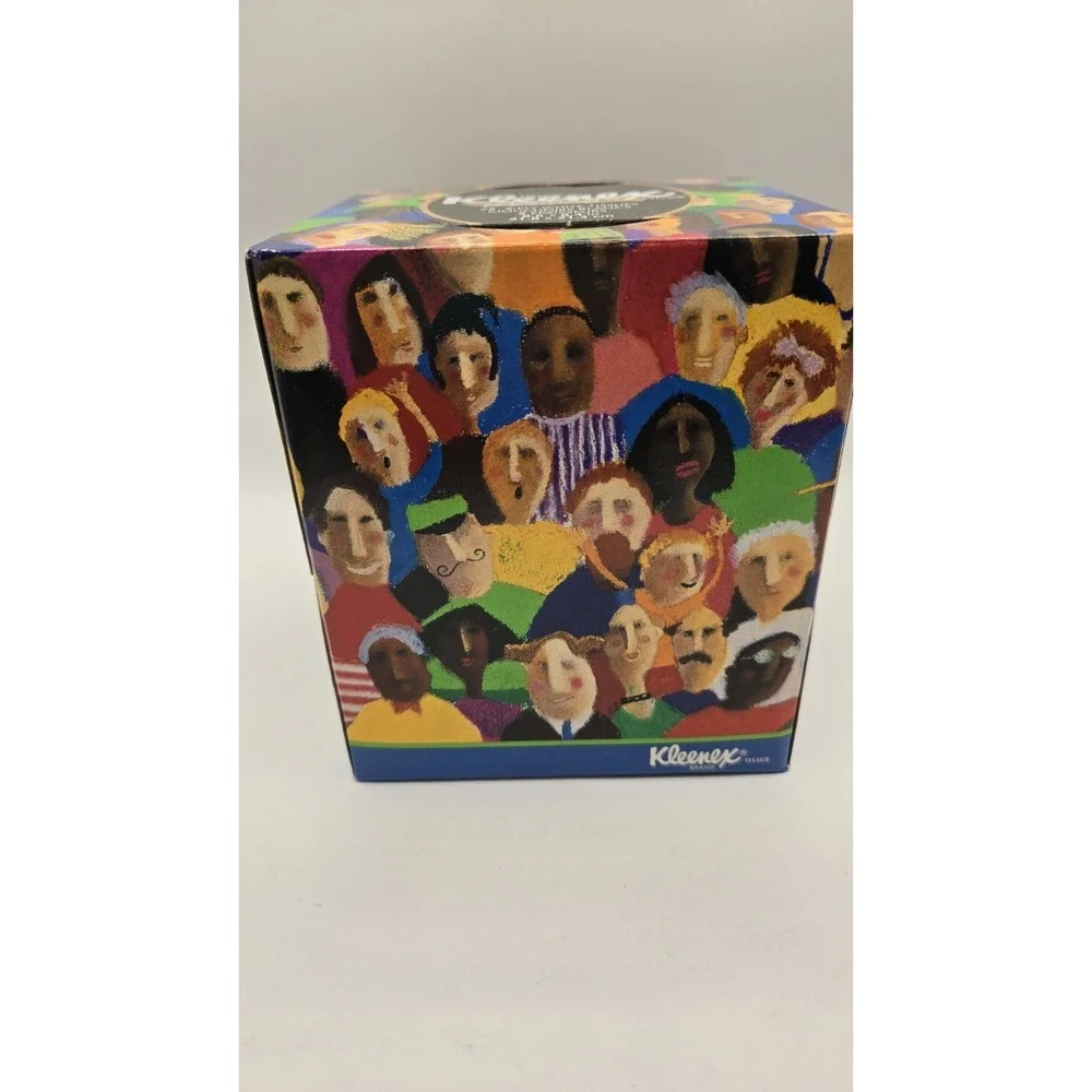 Vintage 2003 Kleenex Expressions Artist Series Sealed Tissue Box Folk Art USA